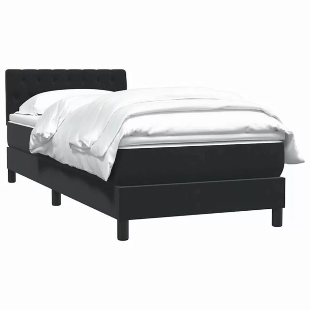 vidaXL Bett Boxspringbett mit Matratze Schwarz 80x220 cm Samt günstig online kaufen