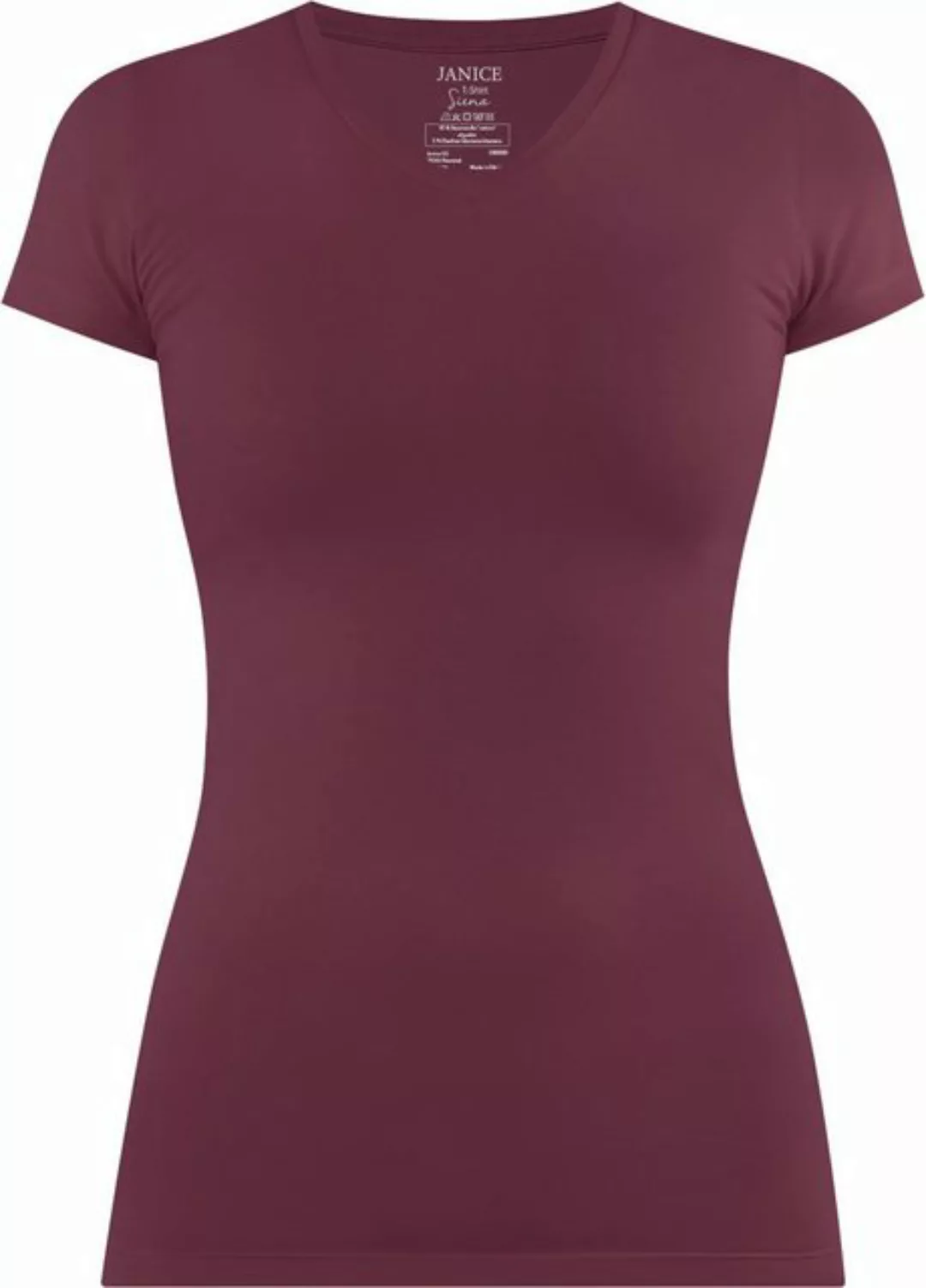 normani Kurzarmshirt Figurbetontes T-Shirt mit V-Ausschnitt Siena Damen Bas günstig online kaufen