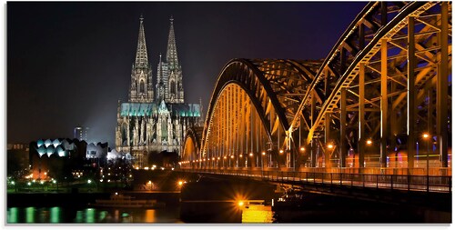Artland Glasbild "Kölner Dom mit Brücke", Deutschland, (1 St.), in verschie günstig online kaufen