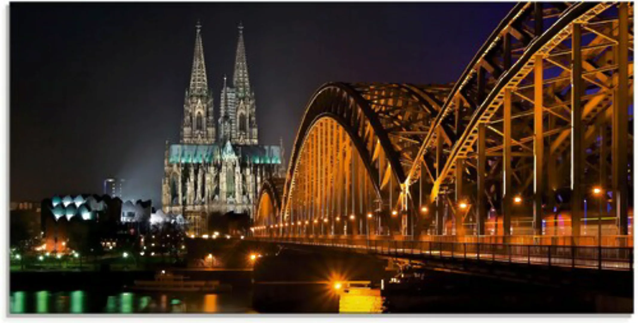 Artland Glasbild »Kölner Dom mit Brücke«, Deutschland, (1 St.), in verschie günstig online kaufen