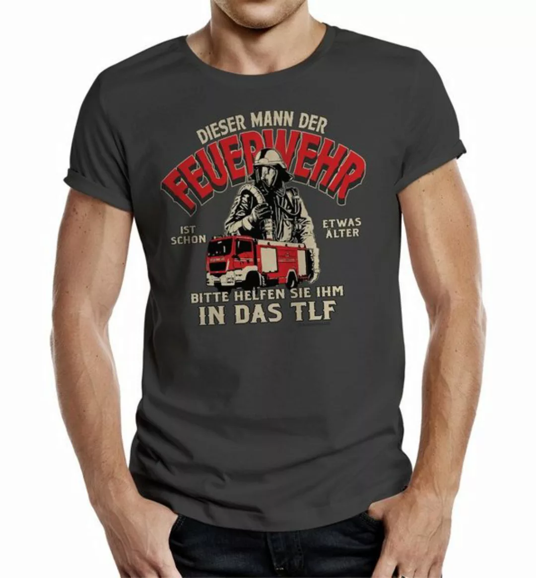 RAHMENLOS® T-Shirt Geschenk für Männer bei der Feuerwehr - Schon etwas älte günstig online kaufen