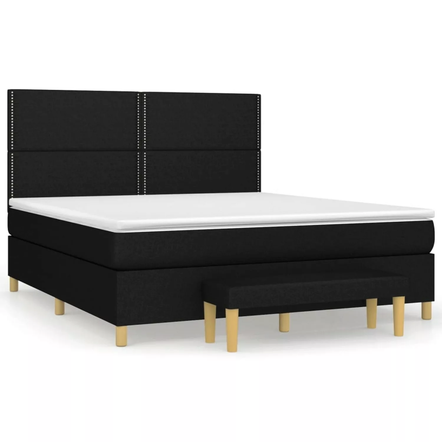 vidaXL Boxspringbett mit Matratze Schwarz 180x200 cm Stoff1358600 günstig online kaufen