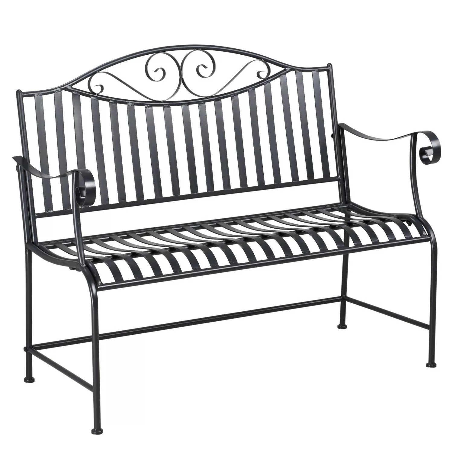 Outsunny Gartenbank grau Metall B/H/L: ca. 54x96x116 cm günstig online kaufen