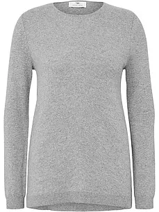 Rundhals-Pullover aus 100% Premium-Kaschmir Peter Hahn Cashmere grau günstig online kaufen