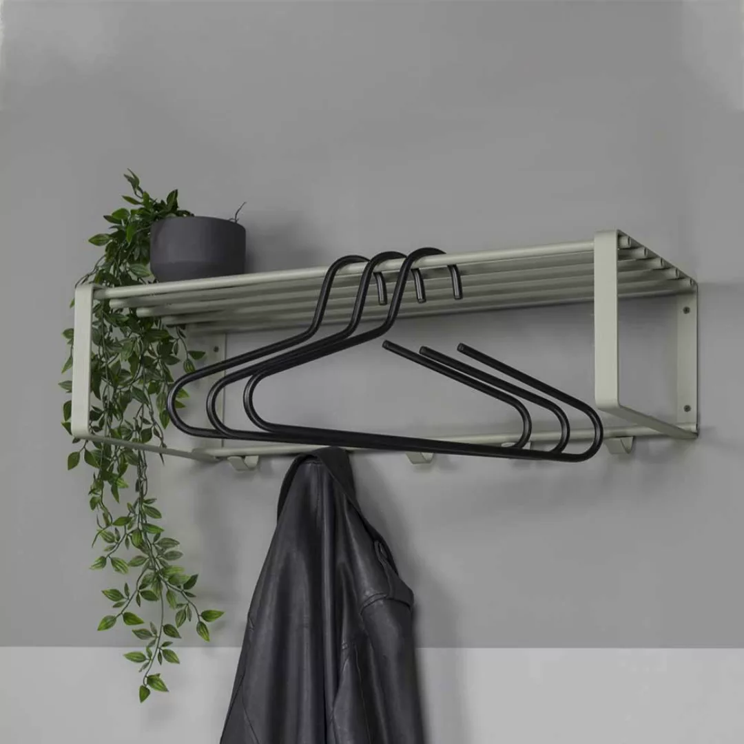 Stahl Wandgarderobe in Graugrün 70 cm breit günstig online kaufen