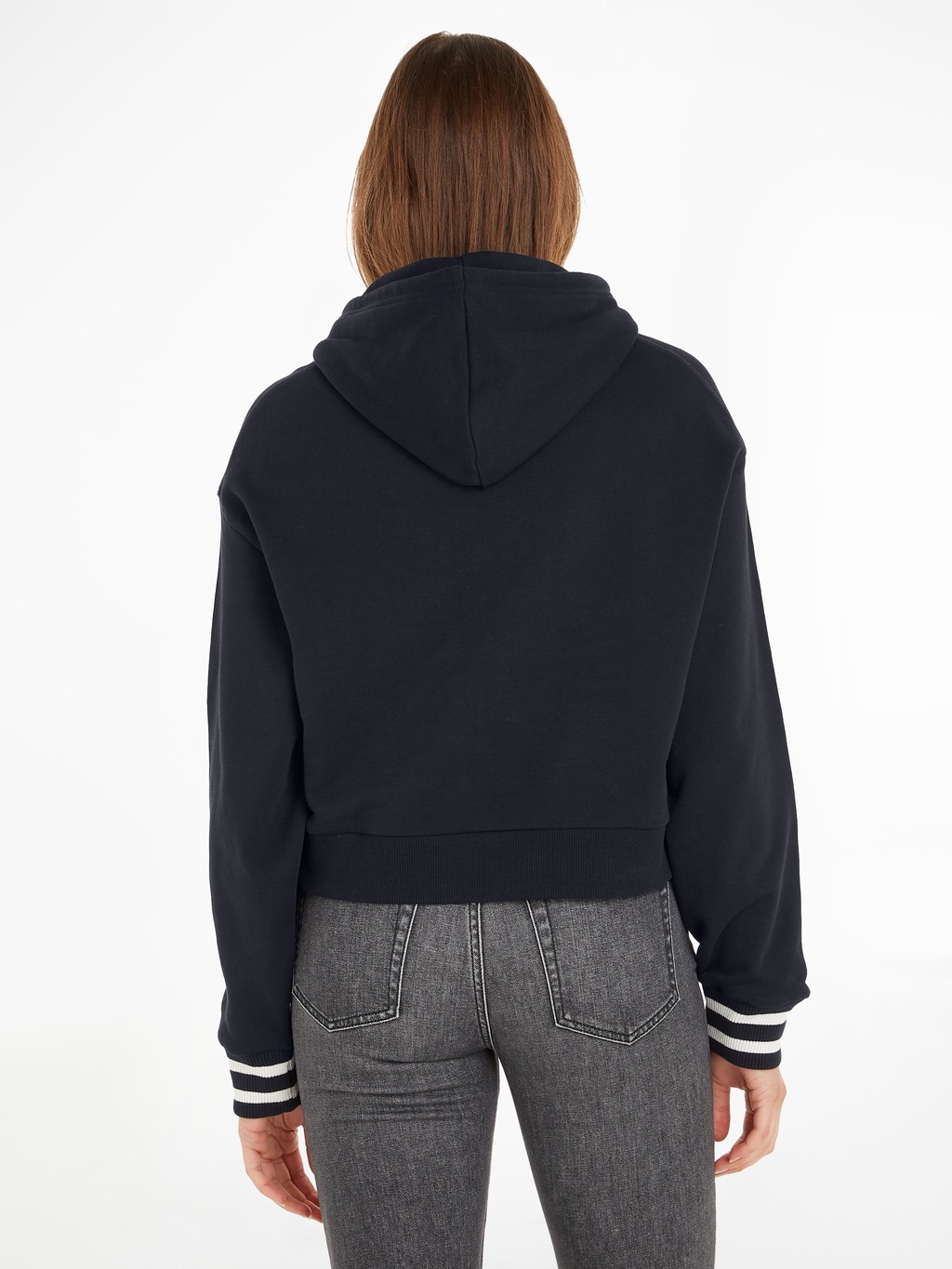 Tommy Hilfiger Kapuzensweatshirt REG MONOTYPE SLV CROP HOODIE mit markantem günstig online kaufen