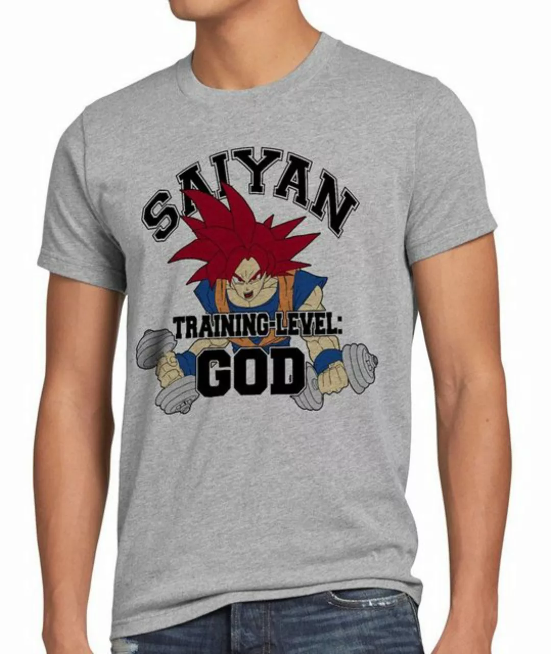 style3 Print-Shirt Herren T-Shirt Goku Saiyan Training Level God son dragon günstig online kaufen