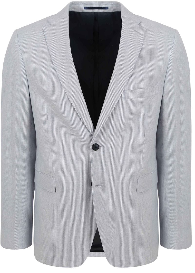 Suitable Blazer Leinen Streifen Hellblau - Größe 56 günstig online kaufen