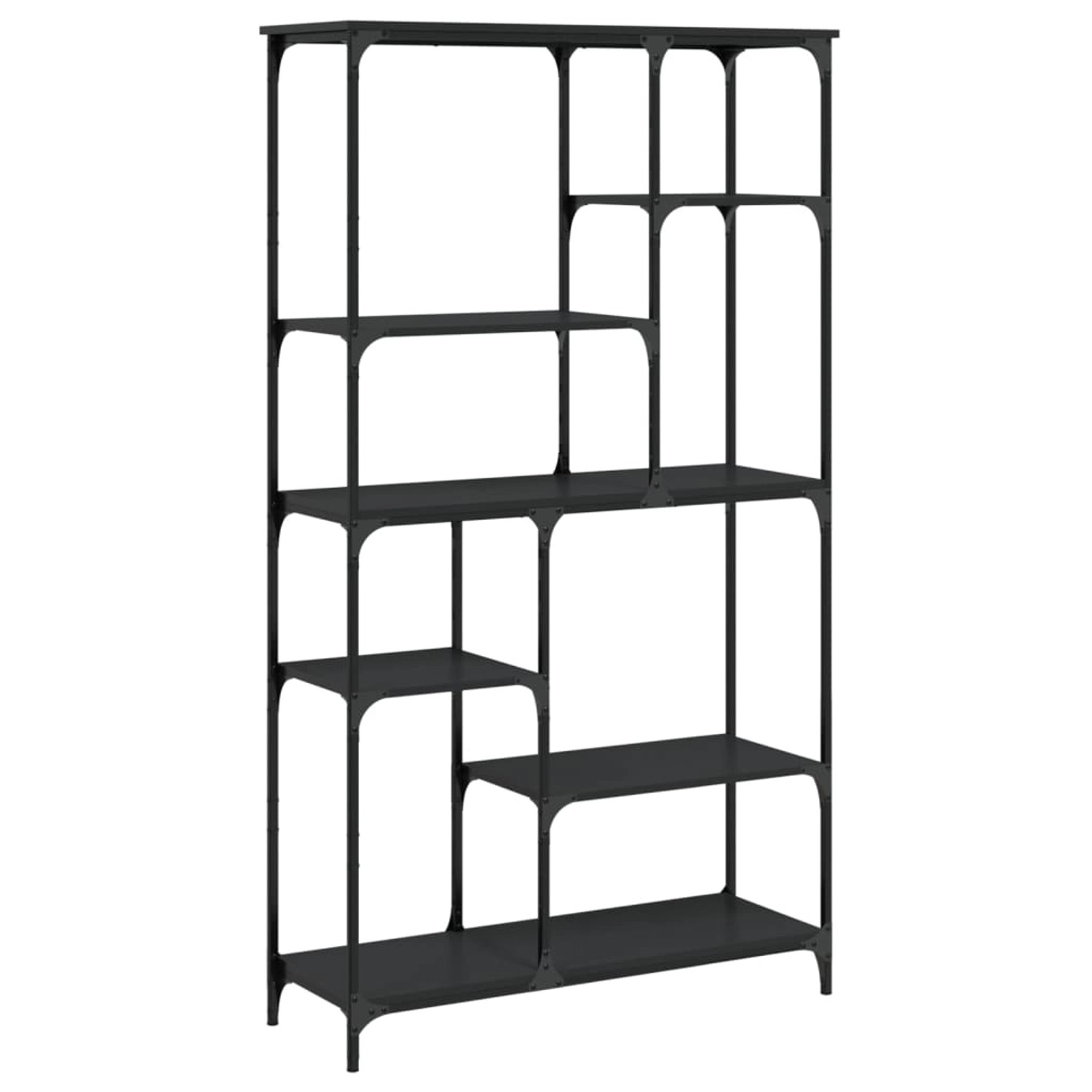 vidaXL Bücherregal Schwarz 99x35,5x176 cm Holzwerkstoff und Stahl günstig online kaufen