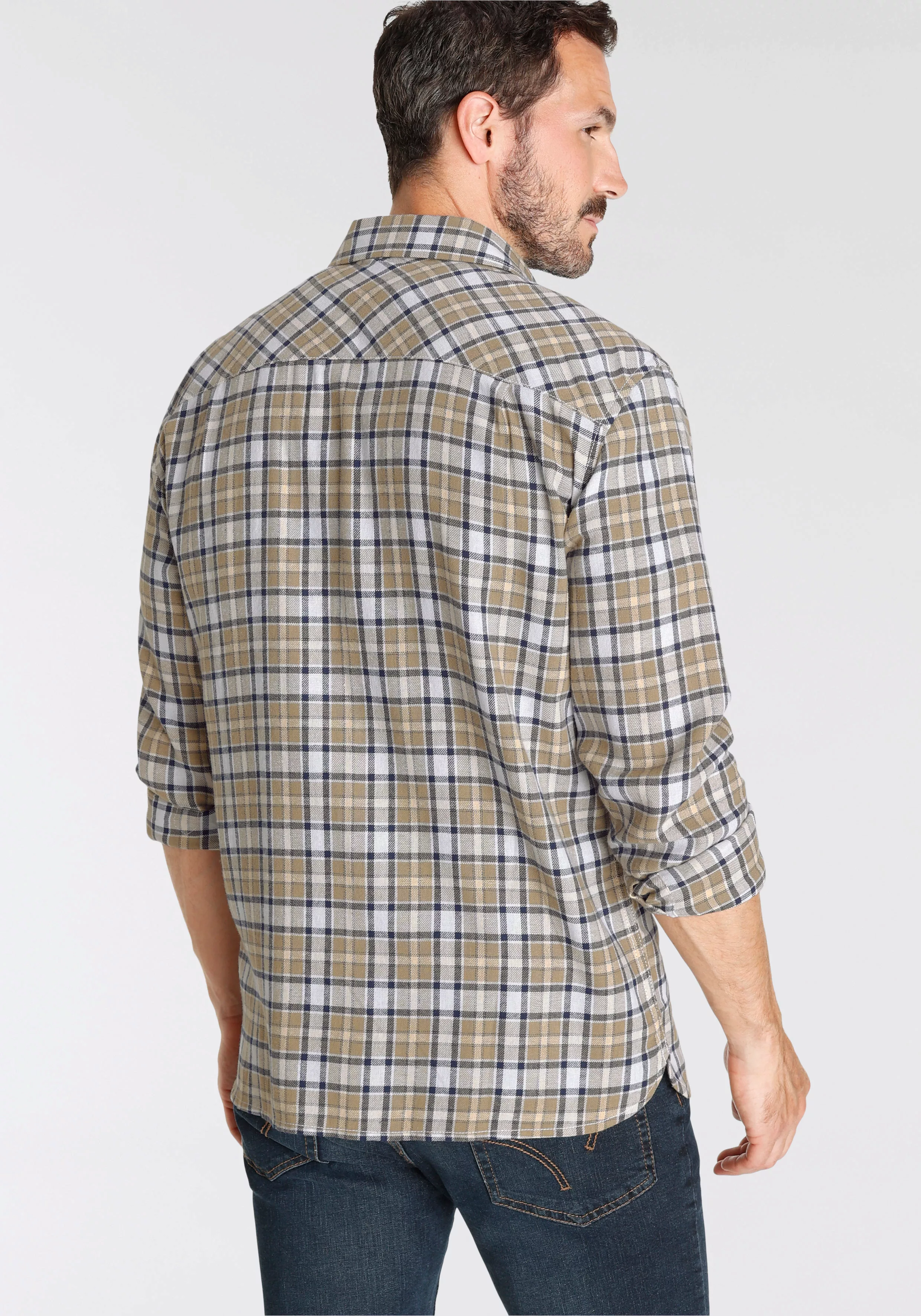 Man's World Flanellhemd mit Brusttaschen und Stickerei günstig online kaufen