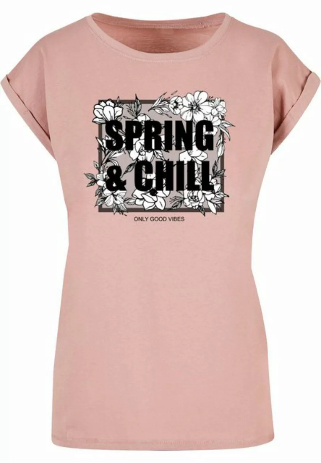 Merchcode T-Shirt Merchcode Damen Ladies Spring And Chill Extended Shoulder günstig online kaufen