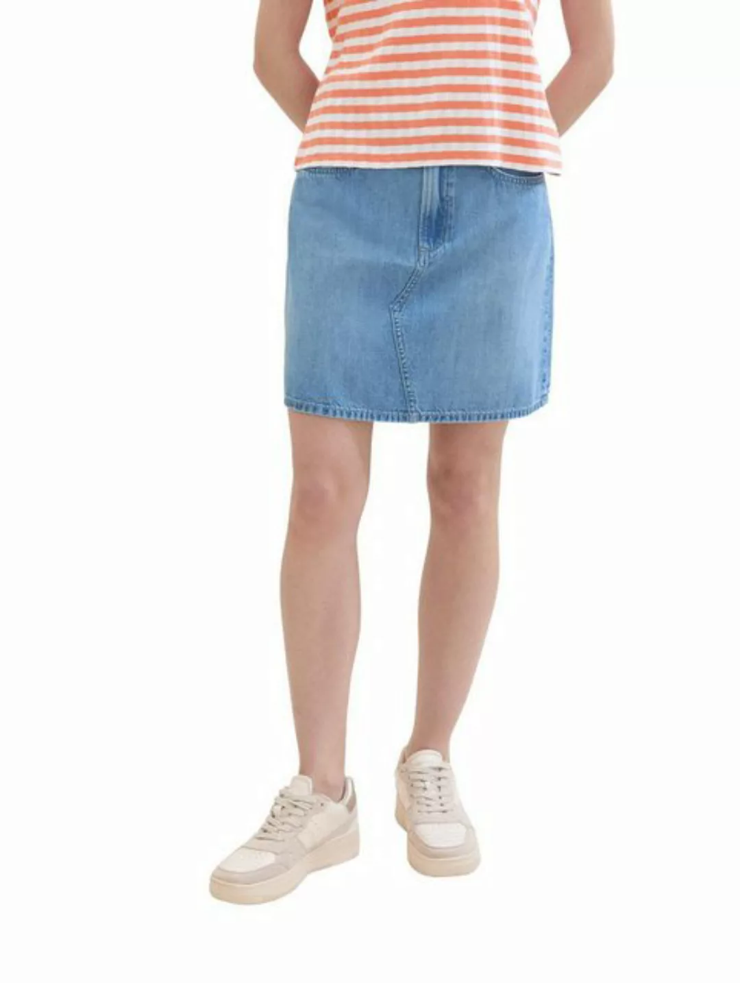 TOM TAILOR Denim Sommerrock five pocket denim skirt, Used Light Stone Blue günstig online kaufen