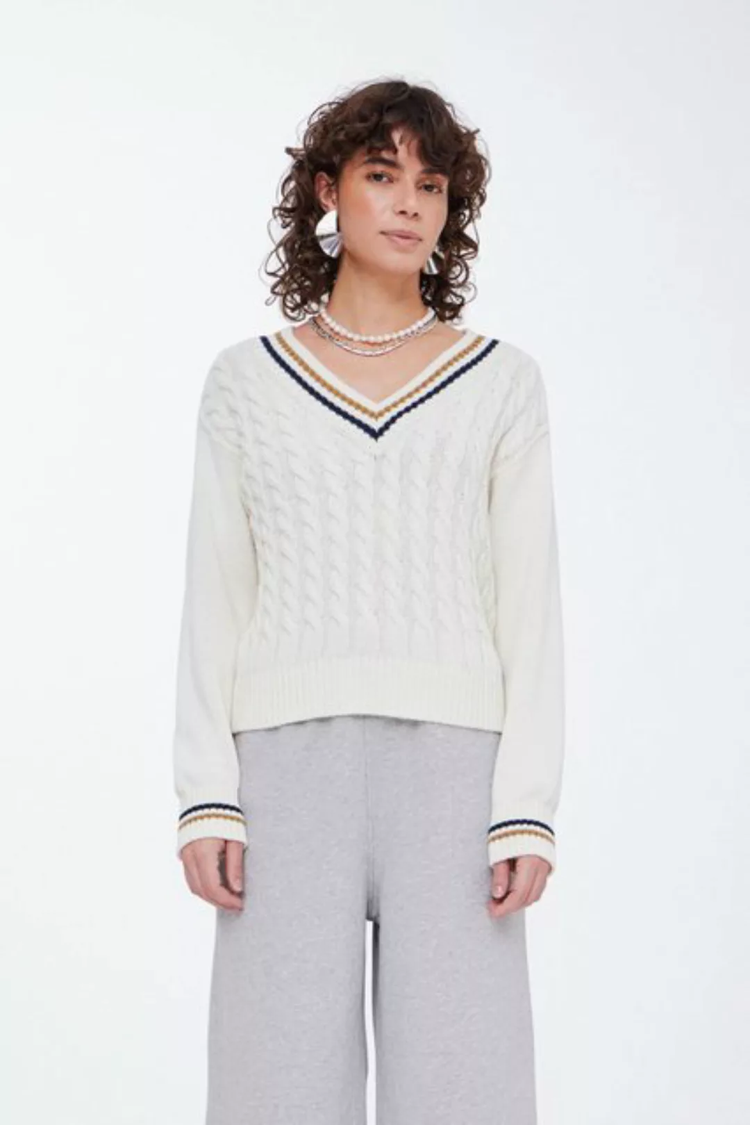 BALL Sweatshirt BAFIRANZE V NECK schöner Strickpullover mit Details günstig online kaufen