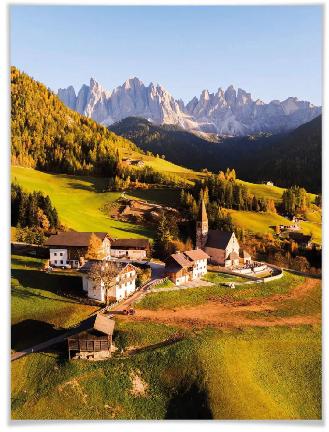 Wall-Art Poster "Dorf Dolomiten", Landschaften, (1 St.), Poster ohne Bilder günstig online kaufen