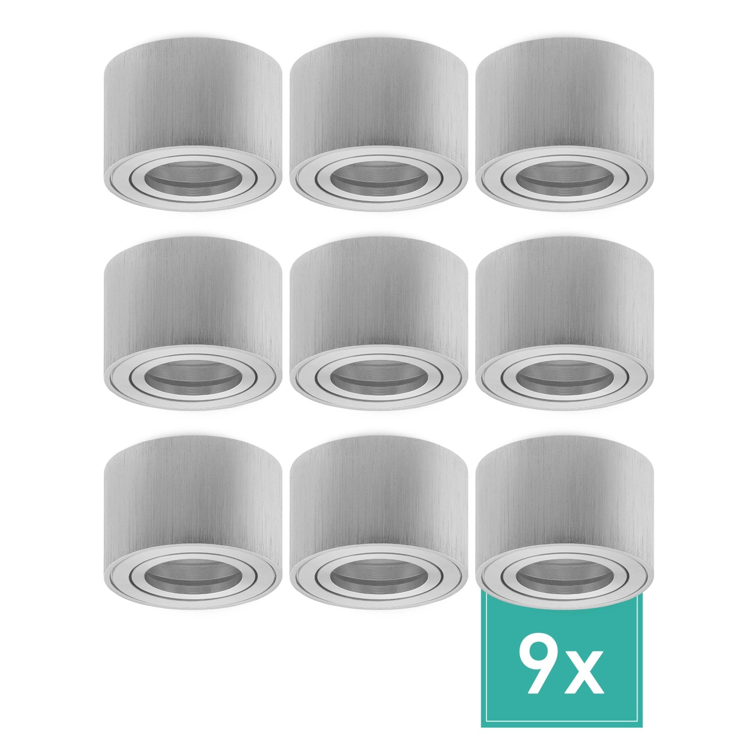 Oktaplex 9er Set Spots Modern Lile S für LED-Module Deckenstrahler Spotrahm günstig online kaufen