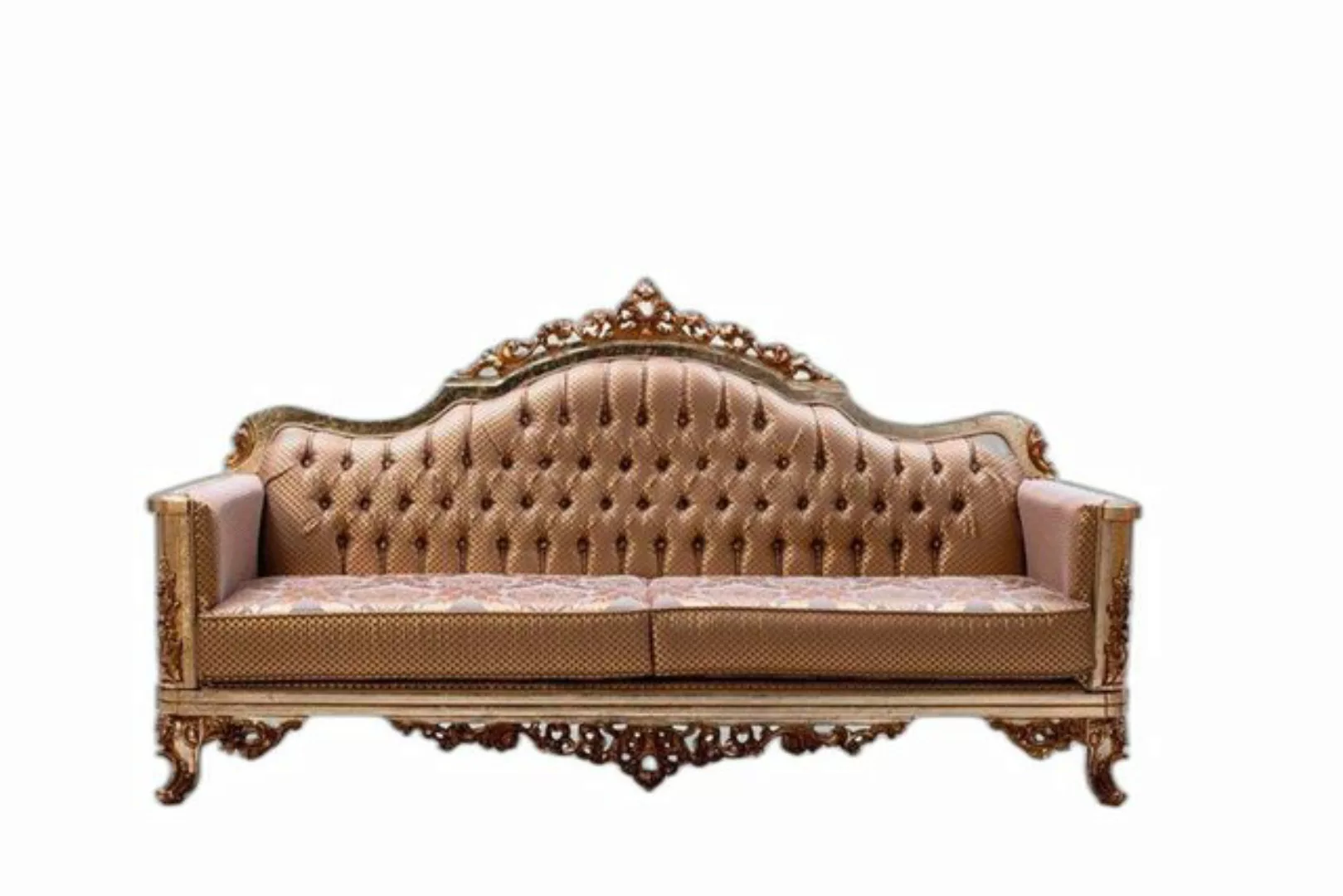 Xlmoebel Chesterfield-Sofa Luxuriöse klassische 3-Sitzer Textil-Wohnzimmerb günstig online kaufen