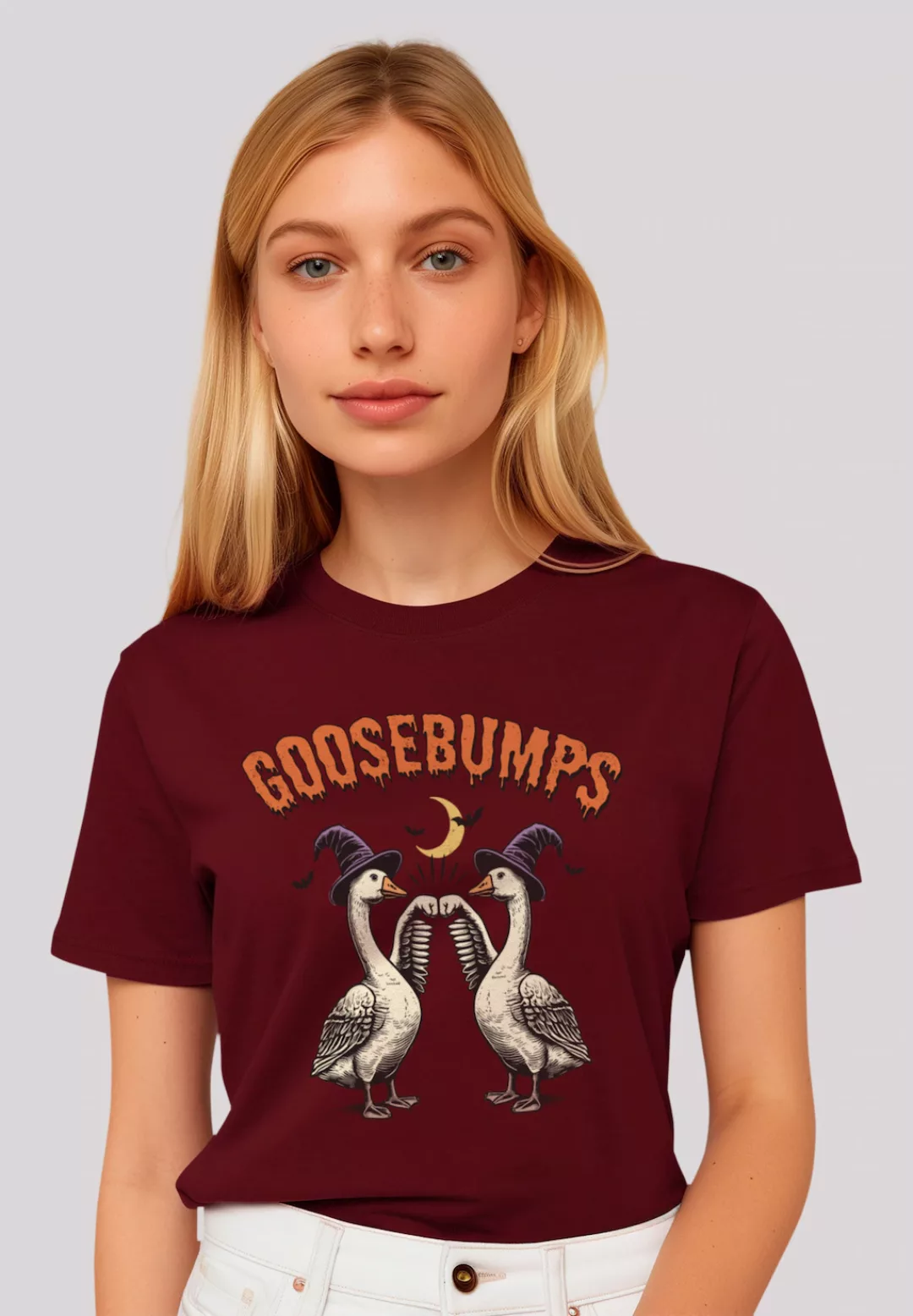 F4NT4STIC T-Shirt "Retro Halloween Goosebumps", Premium Qualität, Halloween günstig online kaufen