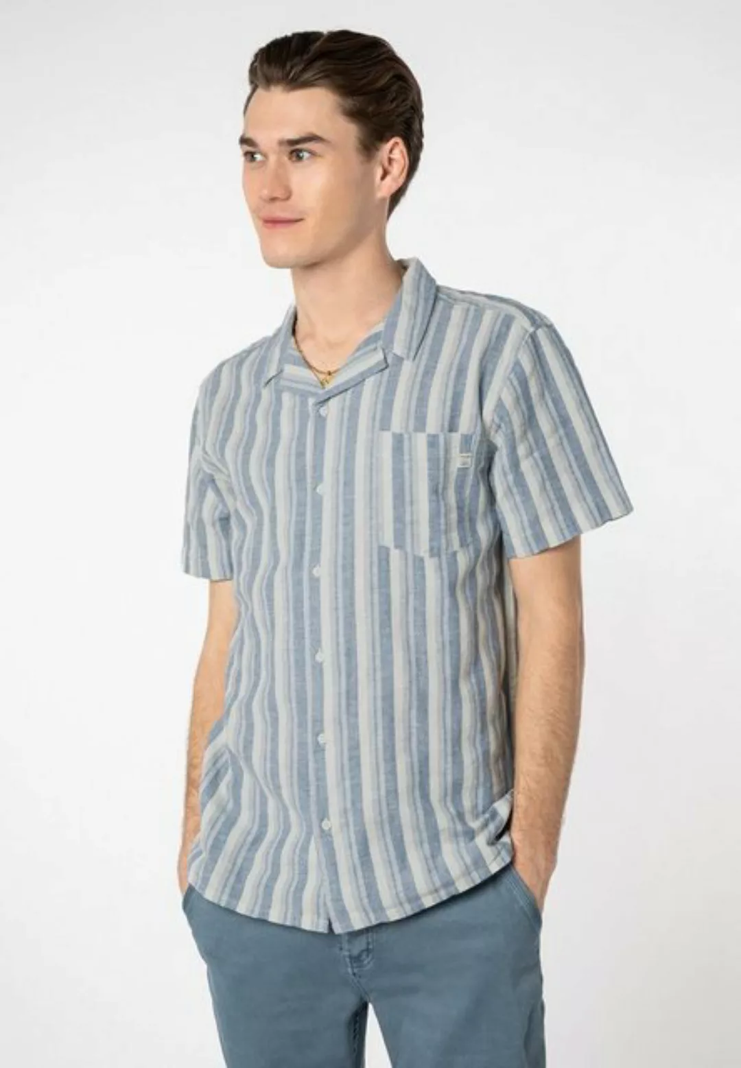 SUBLEVEL Kurzarmhemd Kurzarm Hemd gestreift günstig online kaufen