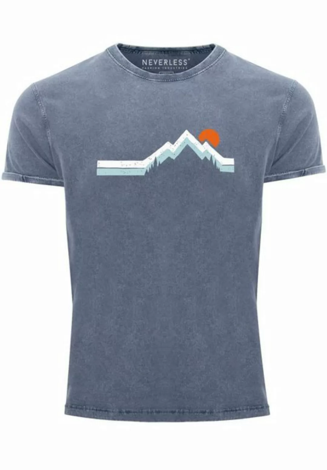 Neverless Print-Shirt Herren Vintage-Shirt Berg Wandern Natur Outdoor Print günstig online kaufen
