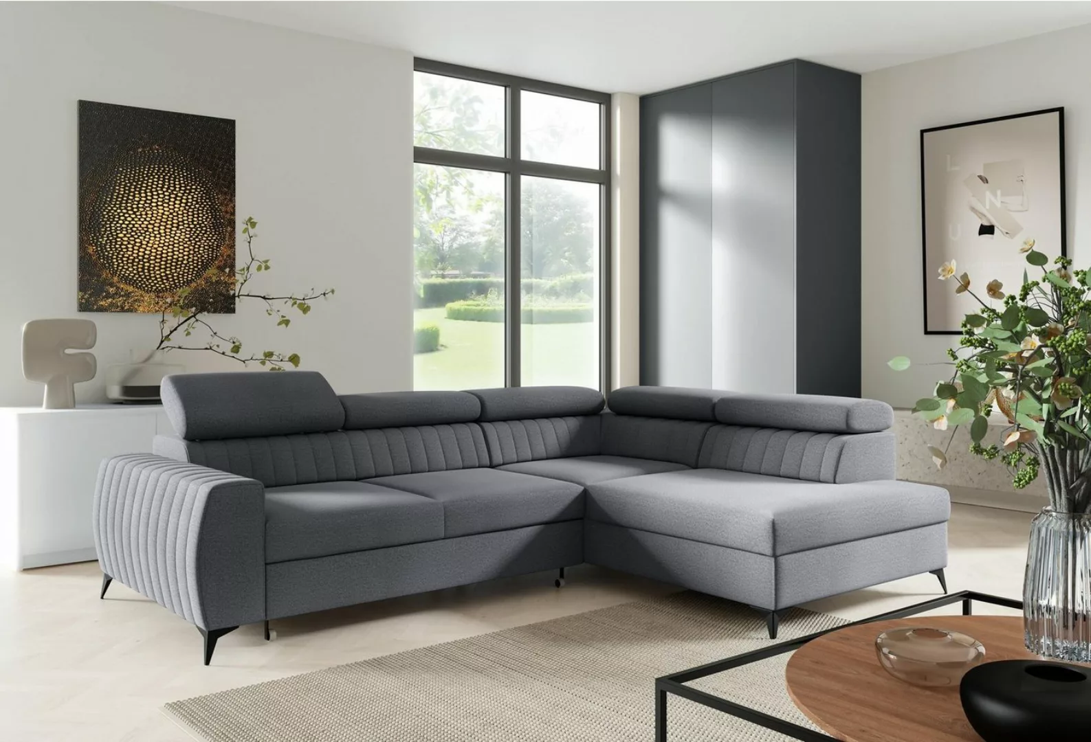 Furnix Sofa Ecksofa MEGGIE Polstercouch mit Schlaffunktion Bettkasten Auswa günstig online kaufen