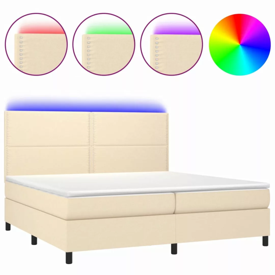 Vidaxl Boxspringbett Mit Matratze & Led Creme 200x200 Cm Stoff günstig online kaufen