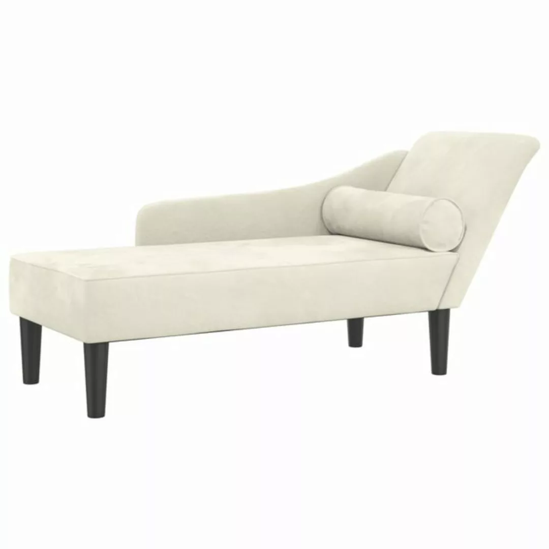 vidaXL Chaiselongue Chaiselongue mit Kissen Creme Samt, 1 Teile günstig online kaufen