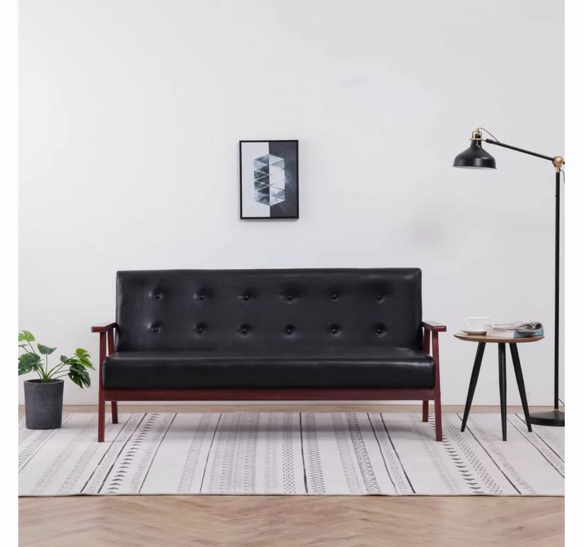 3-sitzer-sofa Schwarz Kunstleder günstig online kaufen