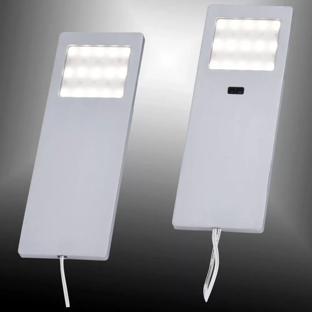 LED Möbelunterbauleuchte Helena in Aluminium matt mit Sensor 2erSet günstig online kaufen
