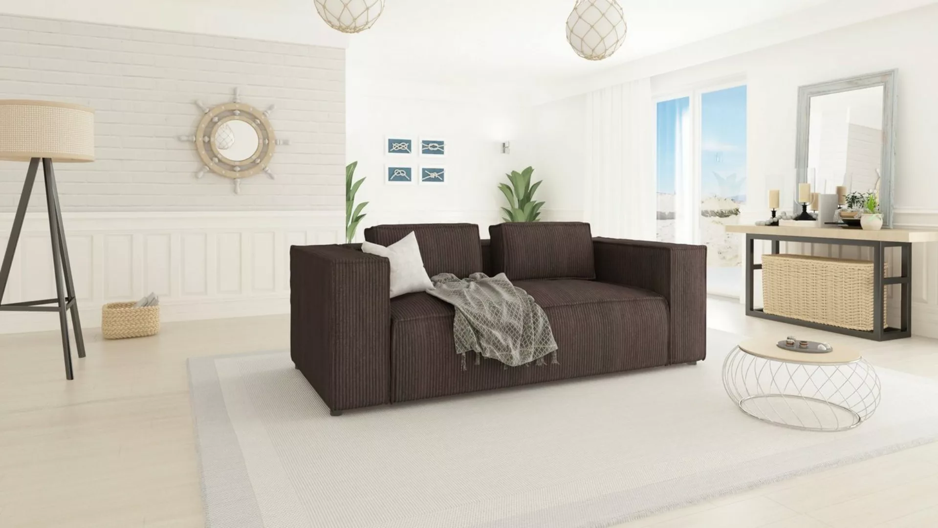 S-Style Möbel 2-Sitzer Cord Sofa Renne, 1 Teile, mit Wellenfederung günstig online kaufen