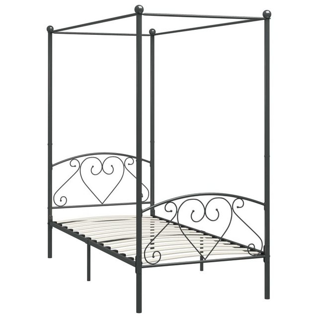 furnicato Bettgestell Himmelbett-Gestell Grau Metall 120 x 200 cm (1-tlg) günstig online kaufen