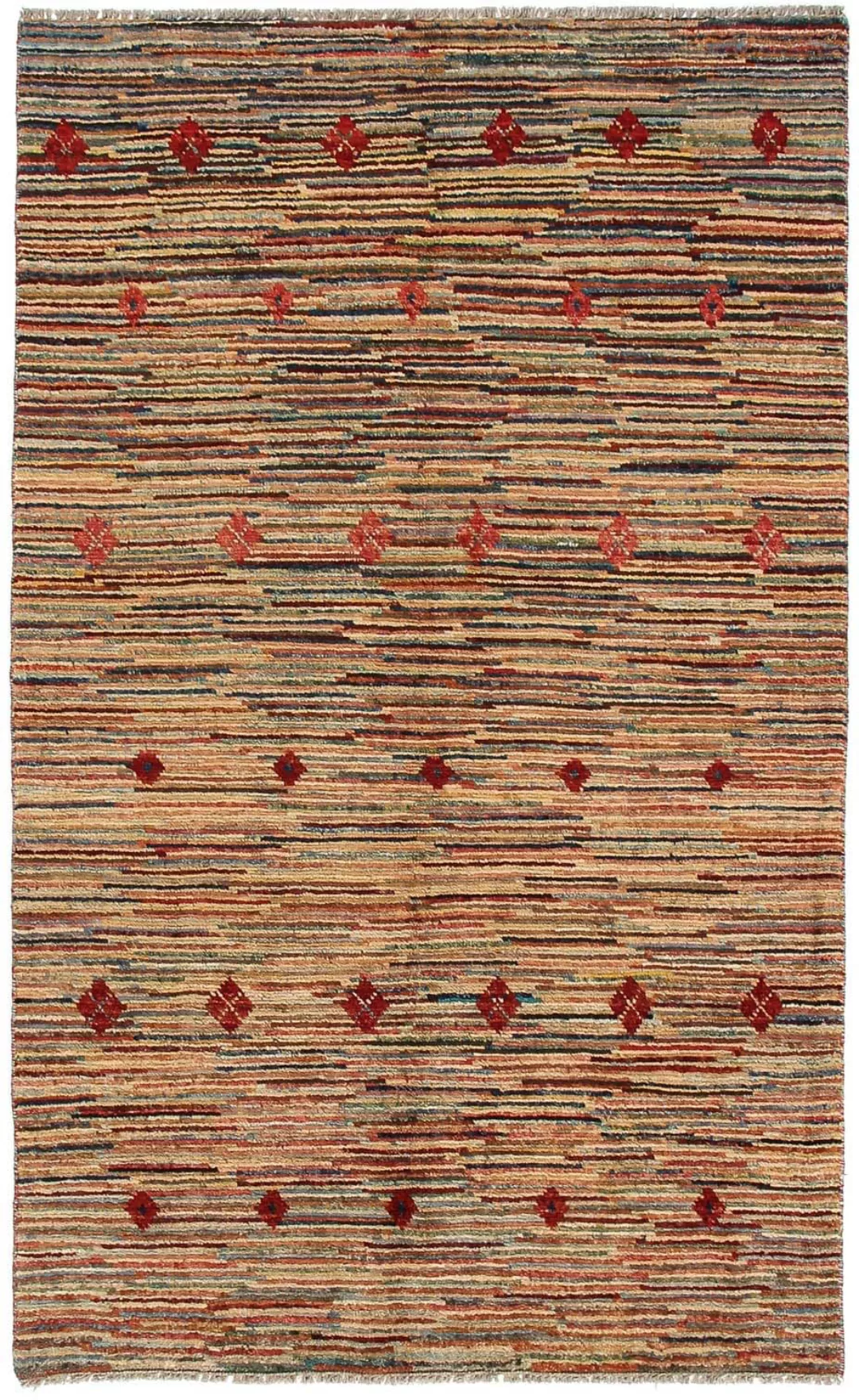 morgenland Wollteppich »Streifen Multicolore 185 x 114 cm«, rechteckig, Han günstig online kaufen