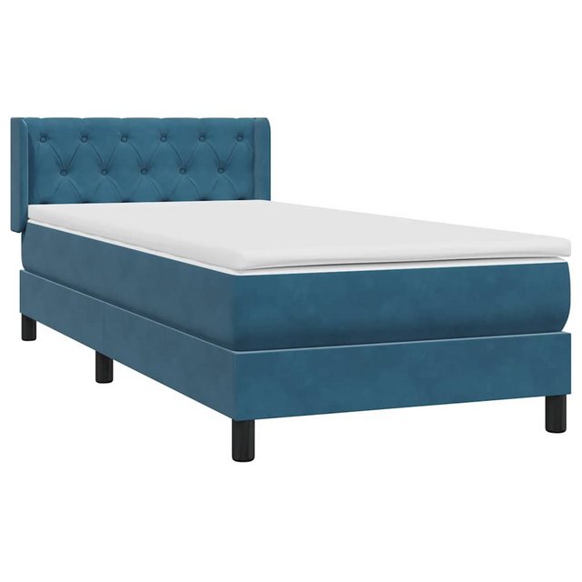 vidaXL Bett Boxspringbett mit Matratze Dunkelblau 80x220 cm Samt günstig online kaufen