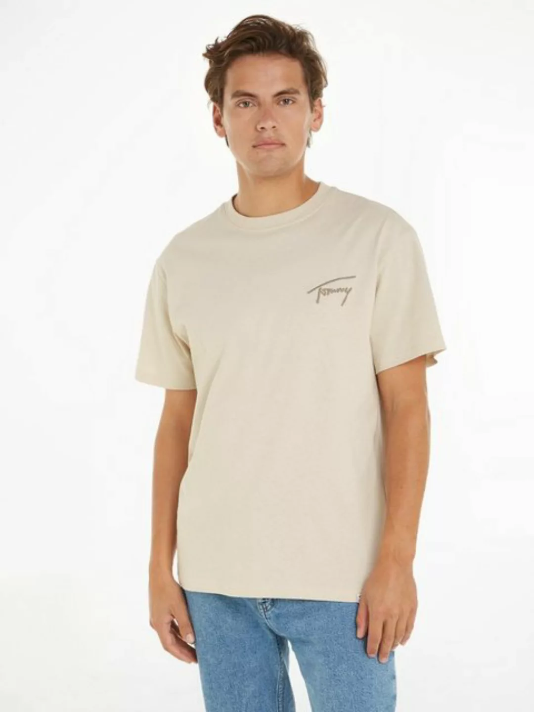 Tommy Jeans T-Shirt TJM REG SIGNATURE TEE EXT mit aufgesticktem Signatur-Lo günstig online kaufen