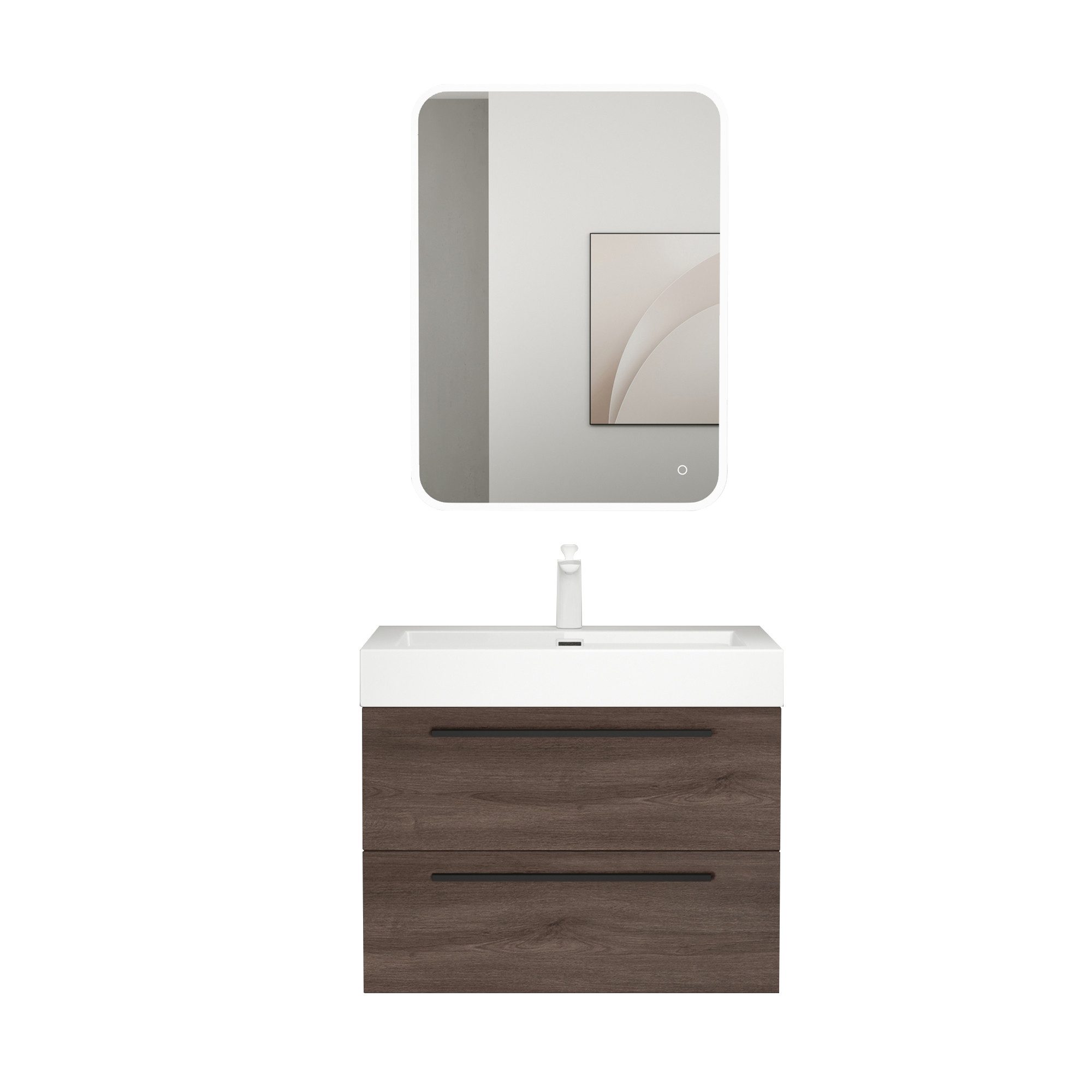 doporro Badezimmer-Set Badmöbel-Set Quadratto Waschbeckenunterschrank Wasch günstig online kaufen