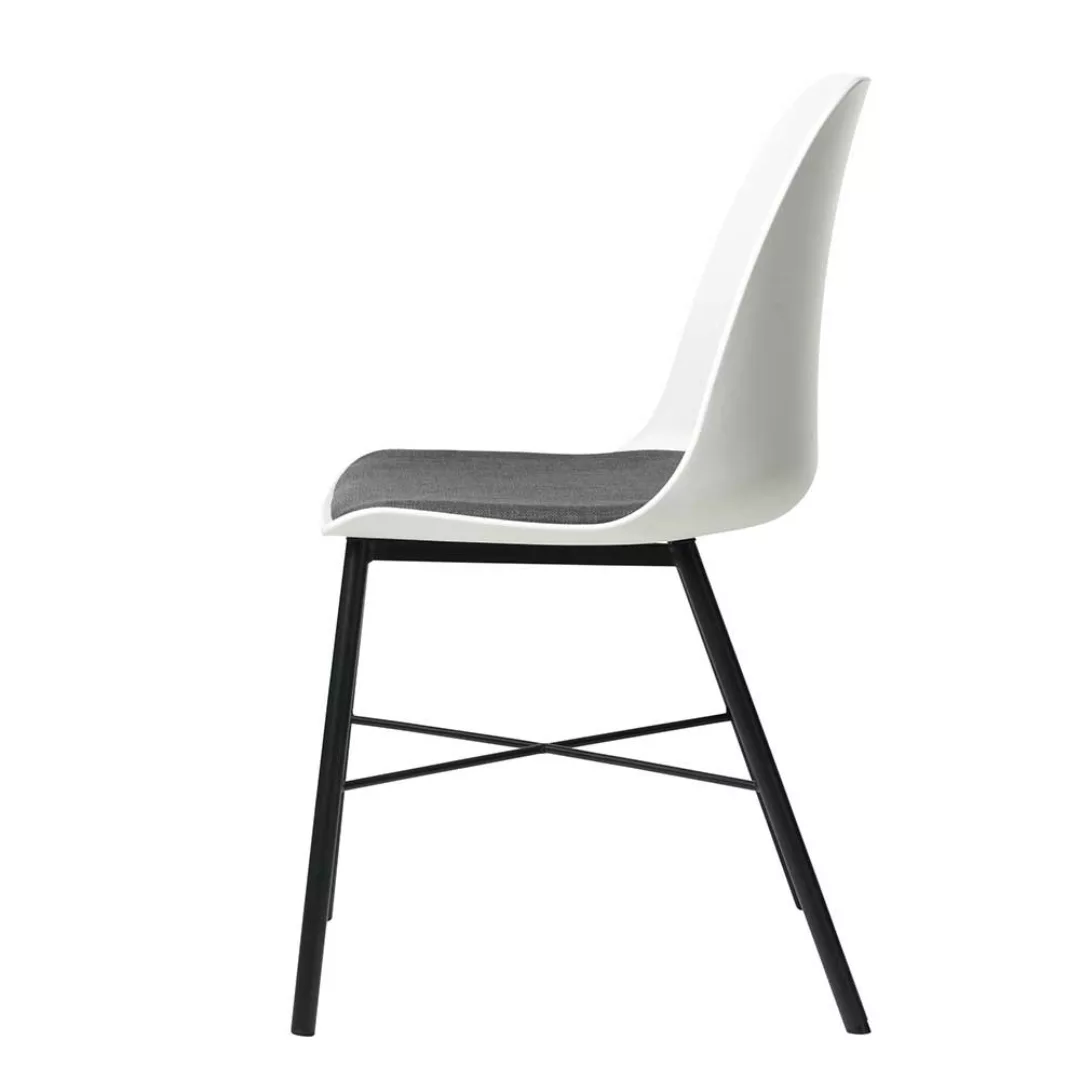 Esstisch Stühle in Weiß und Schwarz Kunststoff (2er Set) günstig online kaufen
