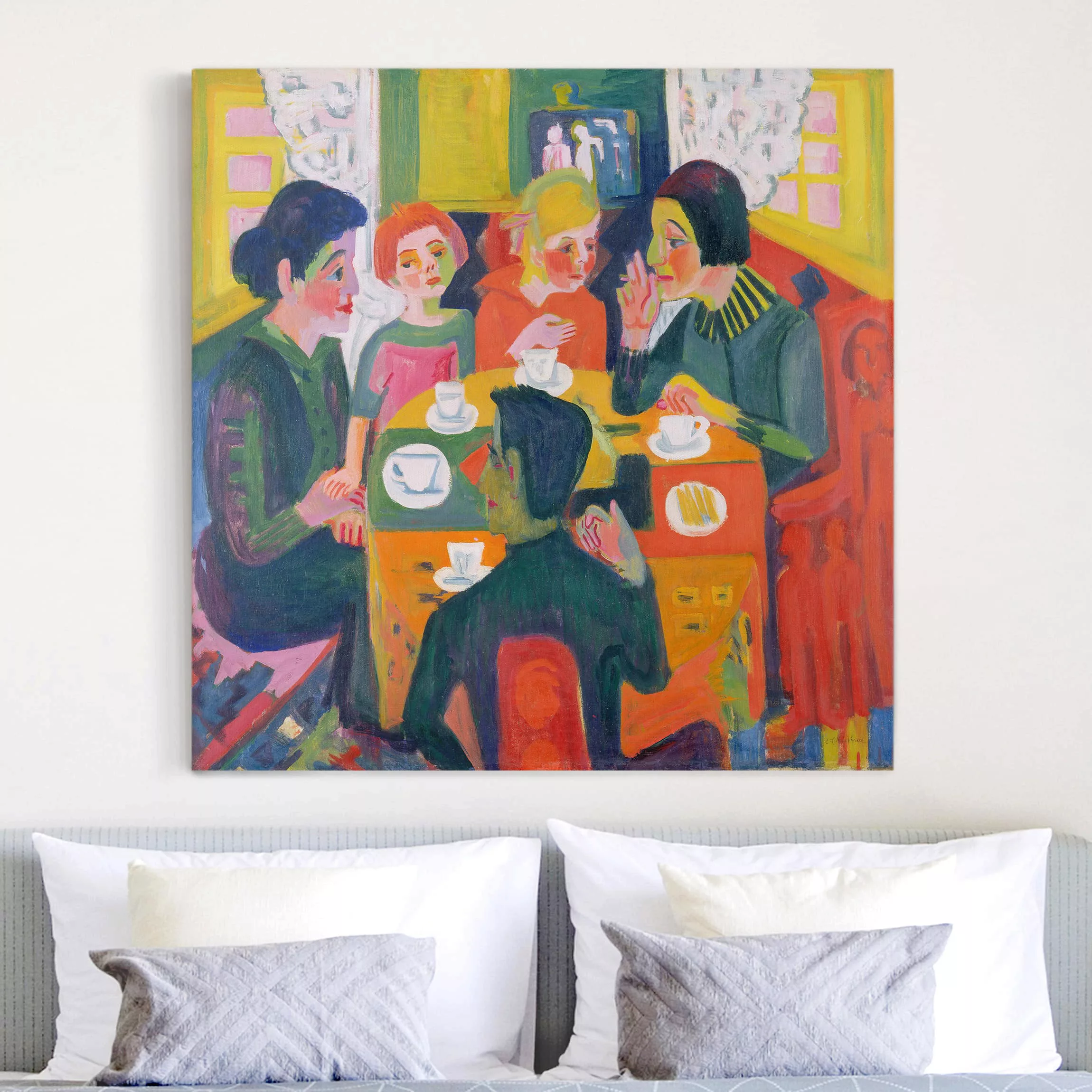 Leinwandbild Kunstdruck - Quadrat Ernst Ludwig Kirchner - Kaffeetisch günstig online kaufen