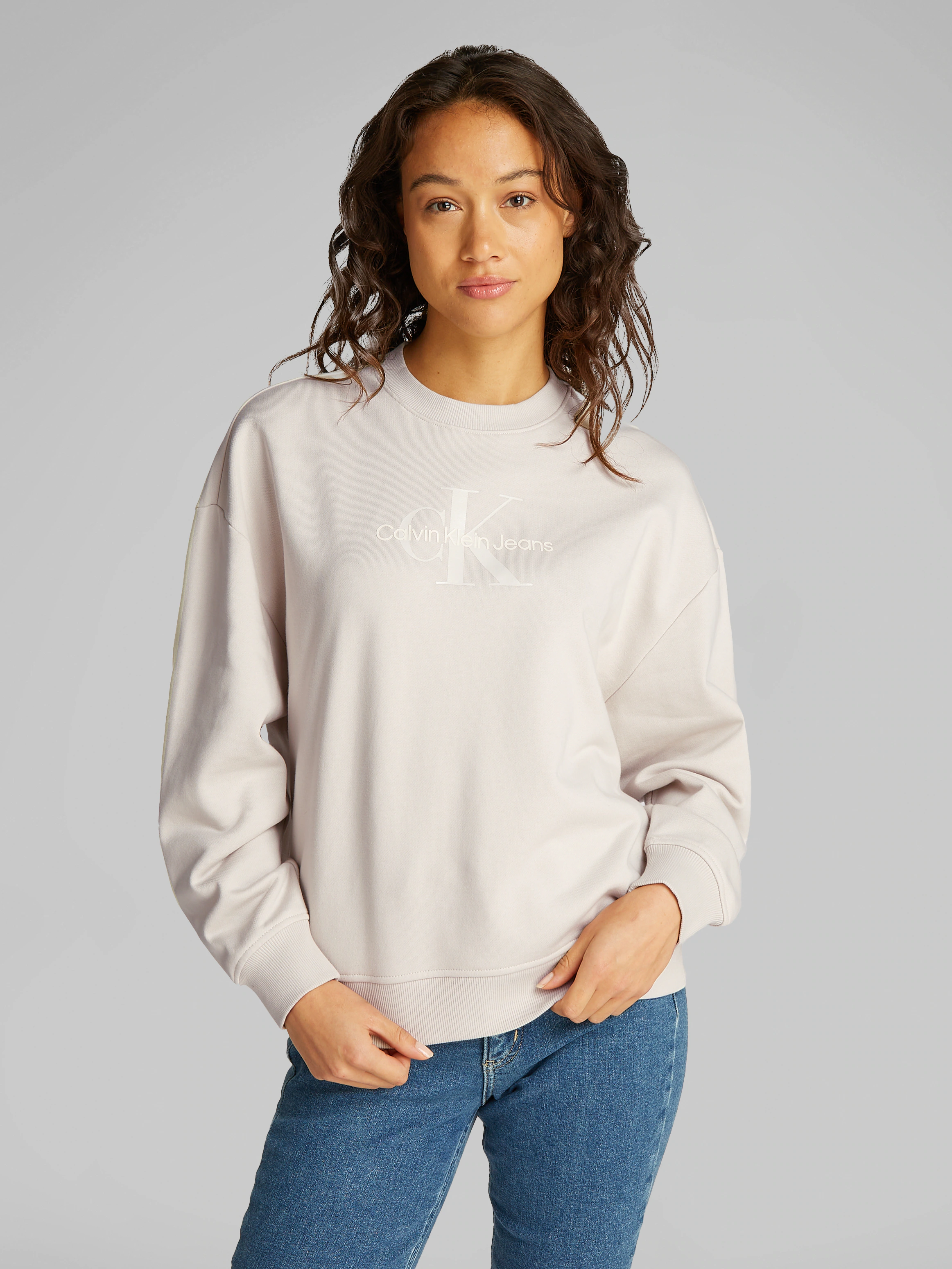 Calvin Klein Jeans Sweatshirt "GLOSSY MONOLOGO REGULAR CREWNECK", mit Logod günstig online kaufen