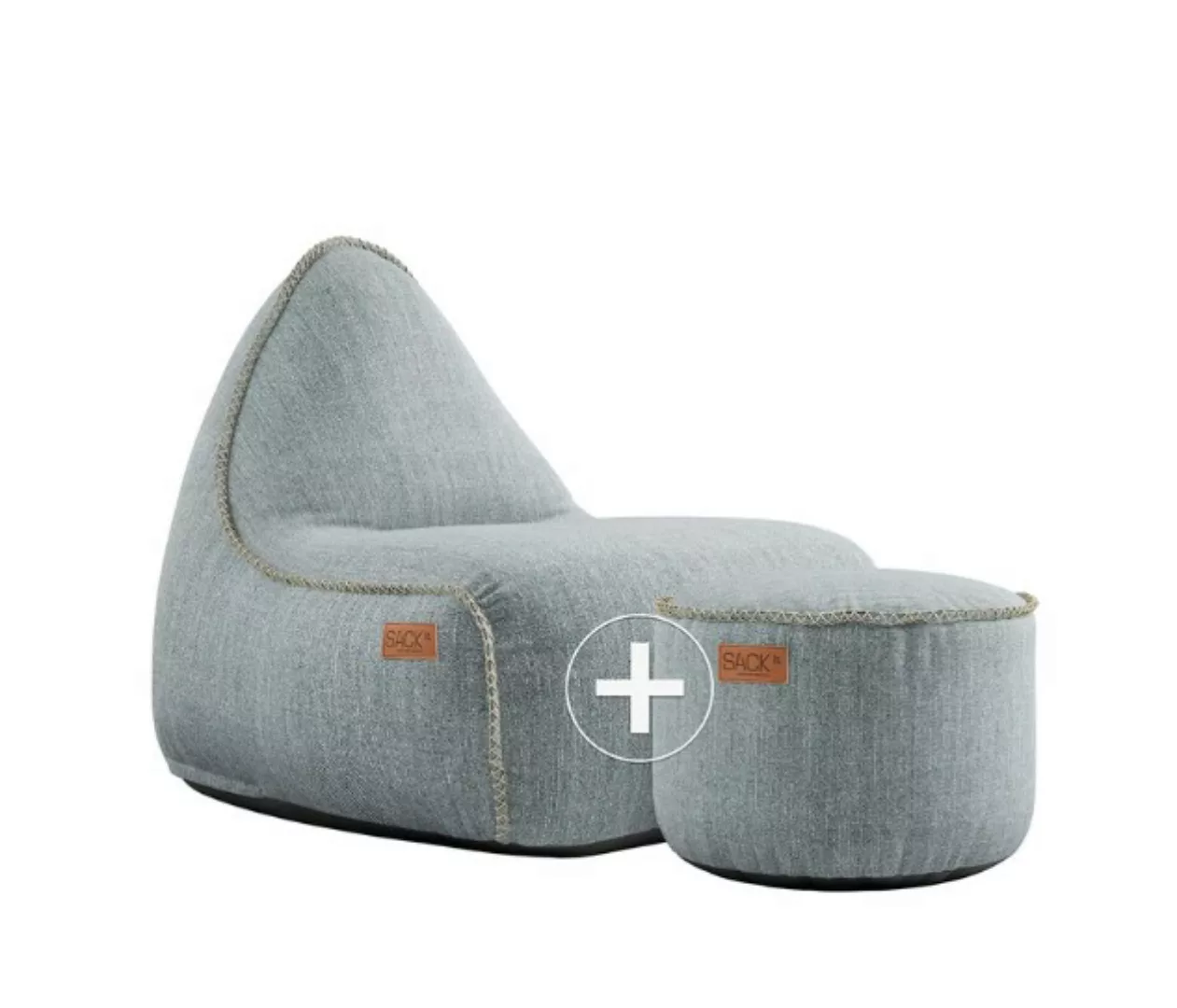 RETROit Cobana Outdoor Sitzsack Loungsessel mit Hocker – Sparset sand melli günstig online kaufen