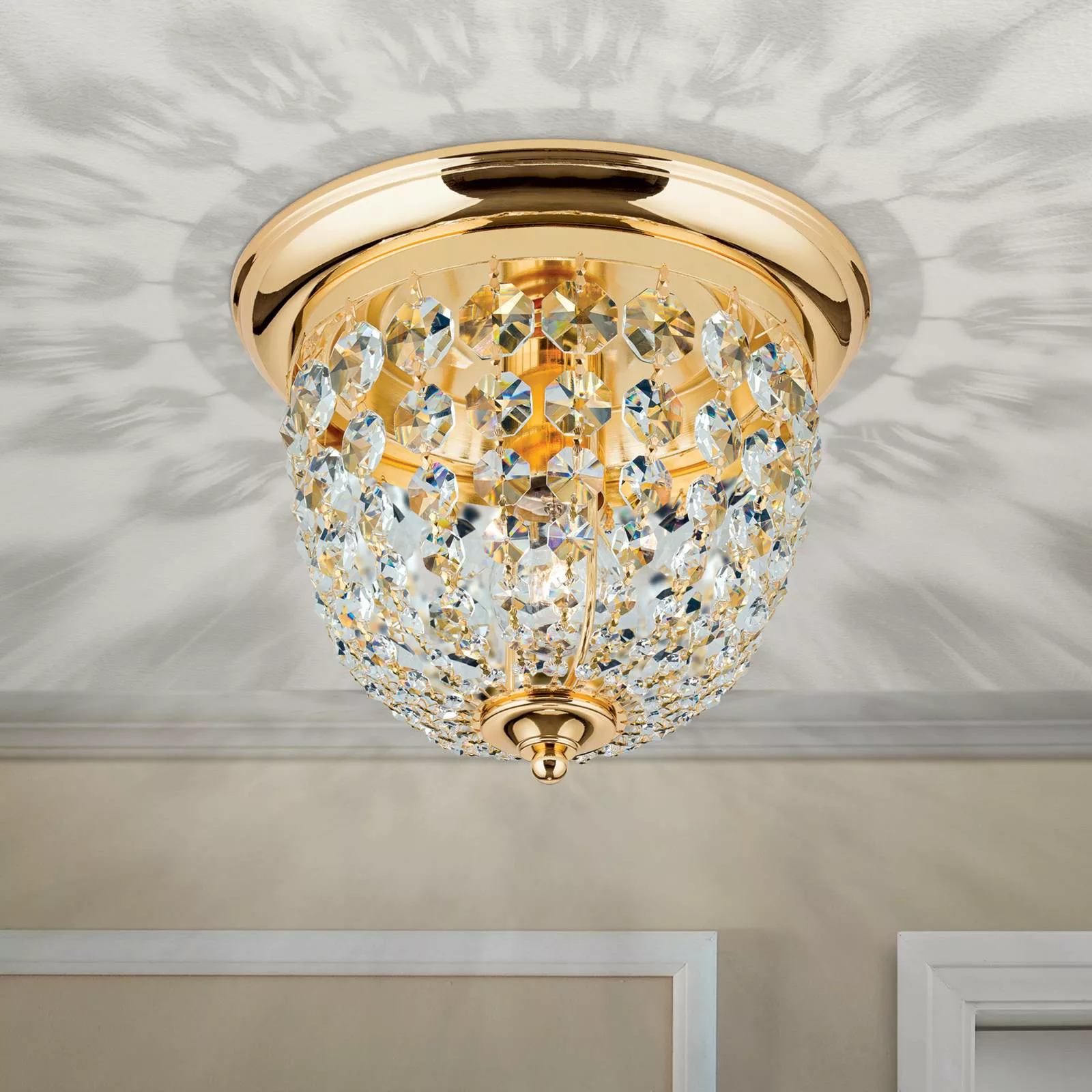 Deckenleuchte Plafond, gold/transparent, Ø 26 cm günstig online kaufen