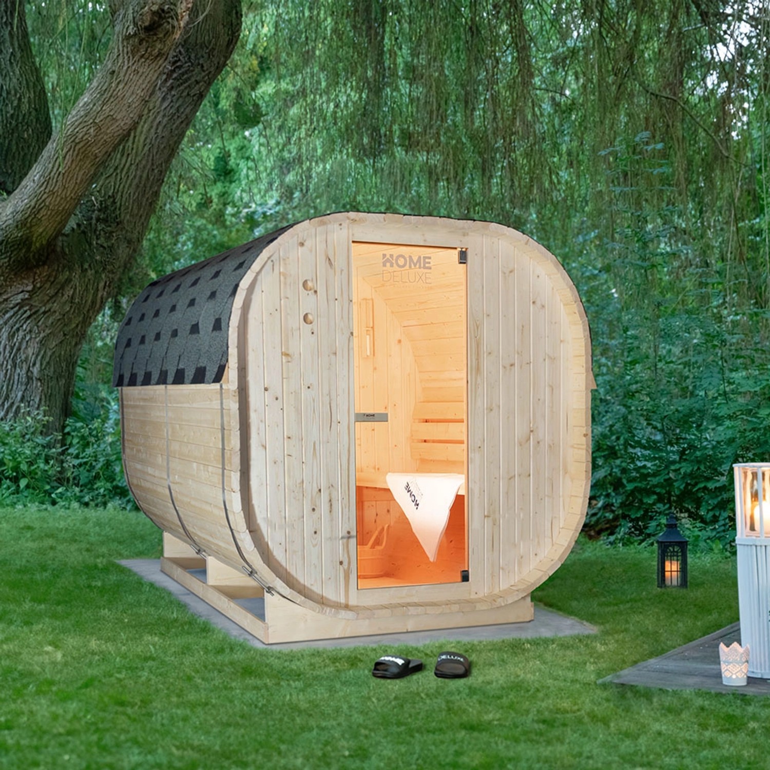 Home Deluxe Outdoor Sauna CUBE XL für bis zu 6 Personen günstig online kaufen