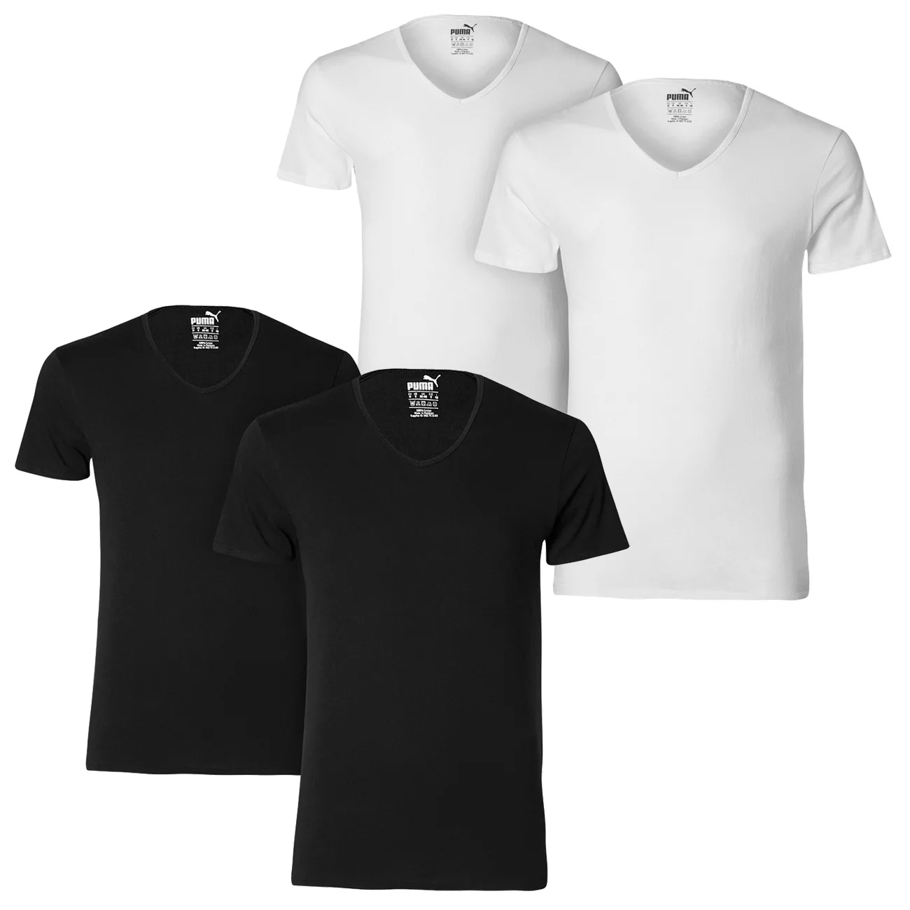 Puma Herren T-Shirt Basic V-Neck Regular Fit 4er 6er 8er Multipack günstig online kaufen