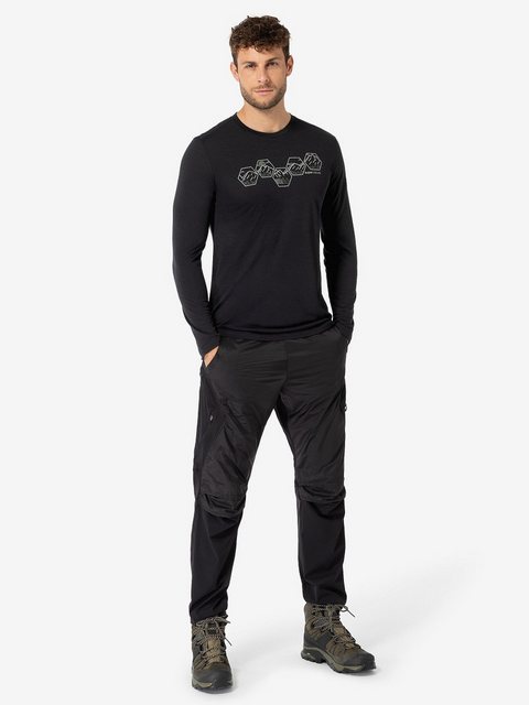 SUPER.NATURAL Sweatshirt für Herren, Merino HEXA front Berg Motiv günstig online kaufen