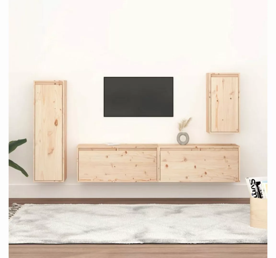 vidaXL TV-Schrank TV-Schränke 4 Stk Massivholz Kiefer Lowboard Lowboard günstig online kaufen