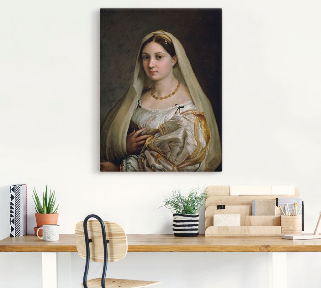 Artland Leinwandbild "Damenbildnis "La Velata"", Frau, (1 St.), auf Keilrah günstig online kaufen