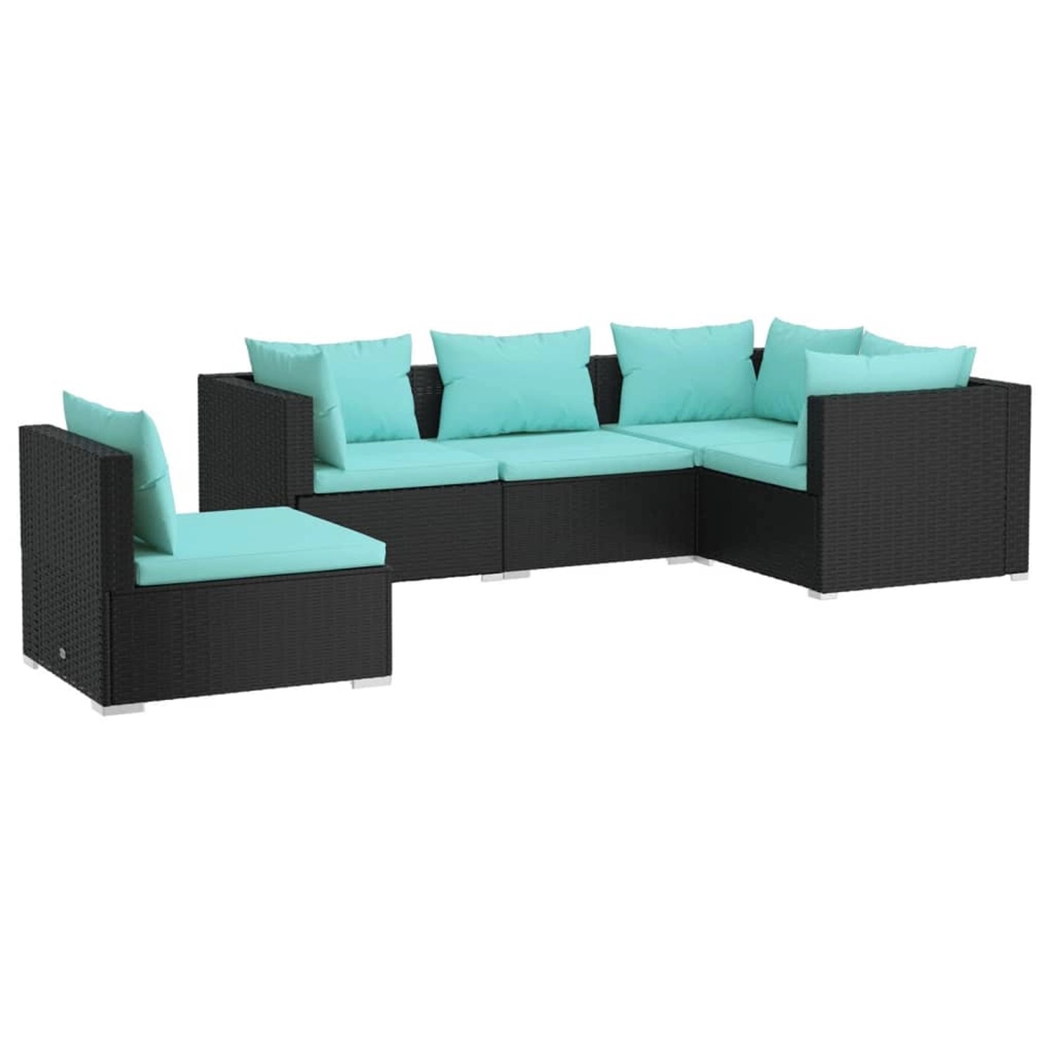 Vidaxl 5-tlg. Garten-lounge-set Mit Kissen Poly Rattan Schwarz günstig online kaufen