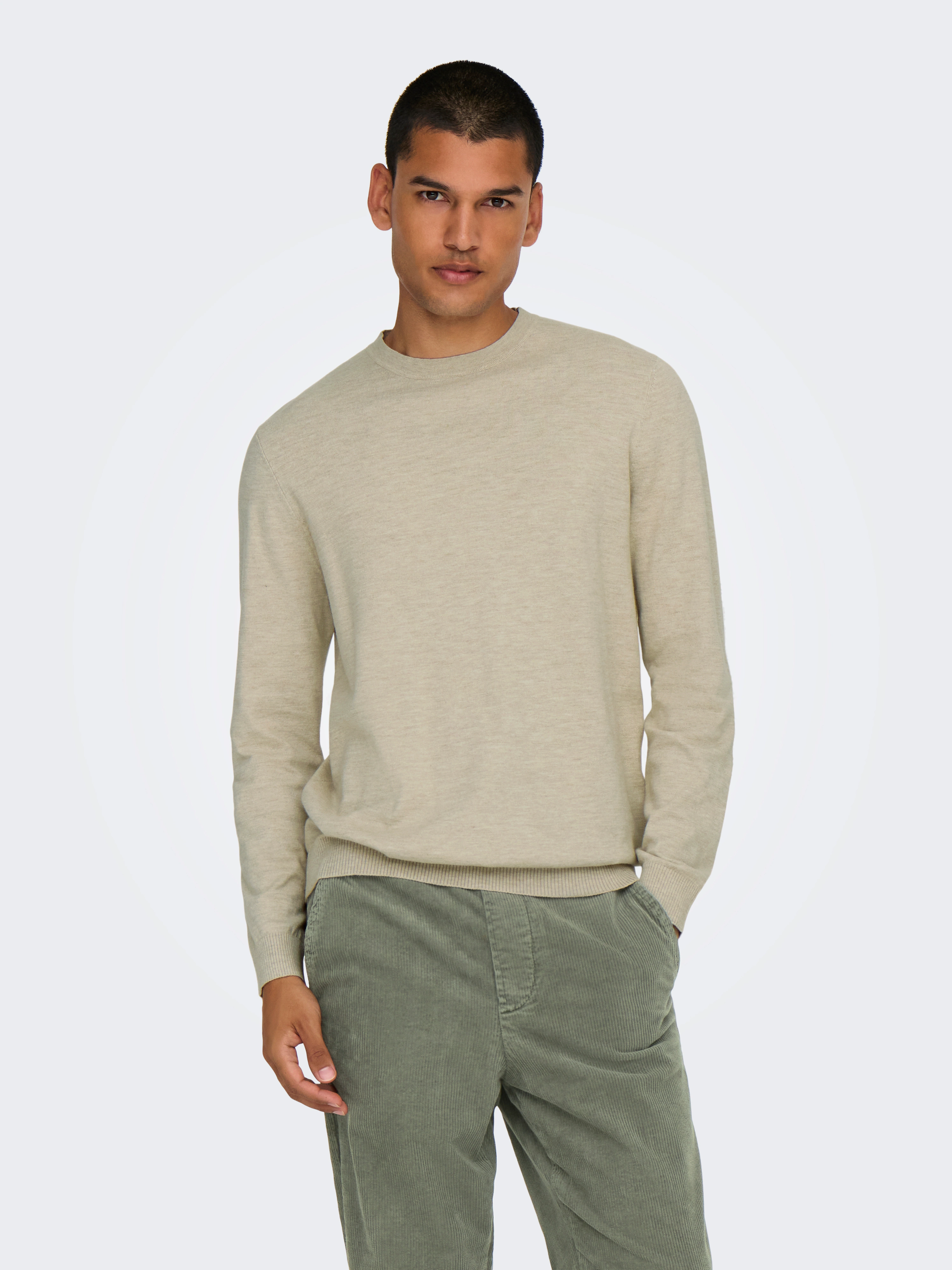 ONLY & SONS Strickpullover "ONSLOUI REG 12 MEL CREW KNIT NOOS" günstig online kaufen
