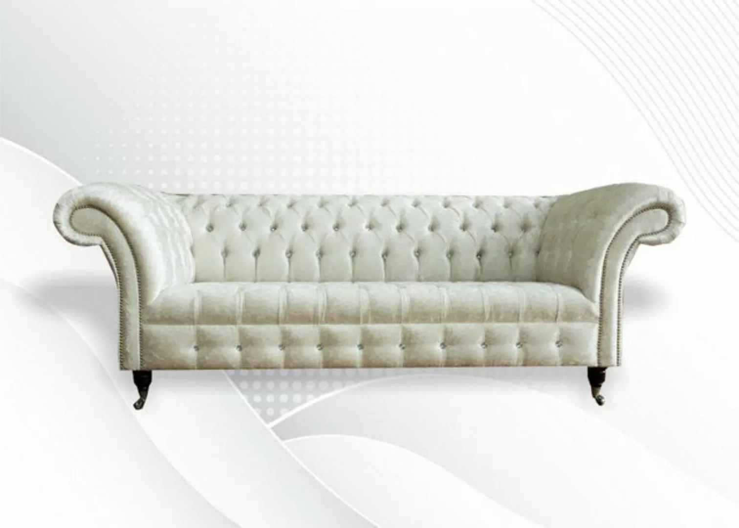 Xlmoebel Sofa Chesterfield Sofa in Grau für das Wohnzimmer: Dreisitzer mit, günstig online kaufen