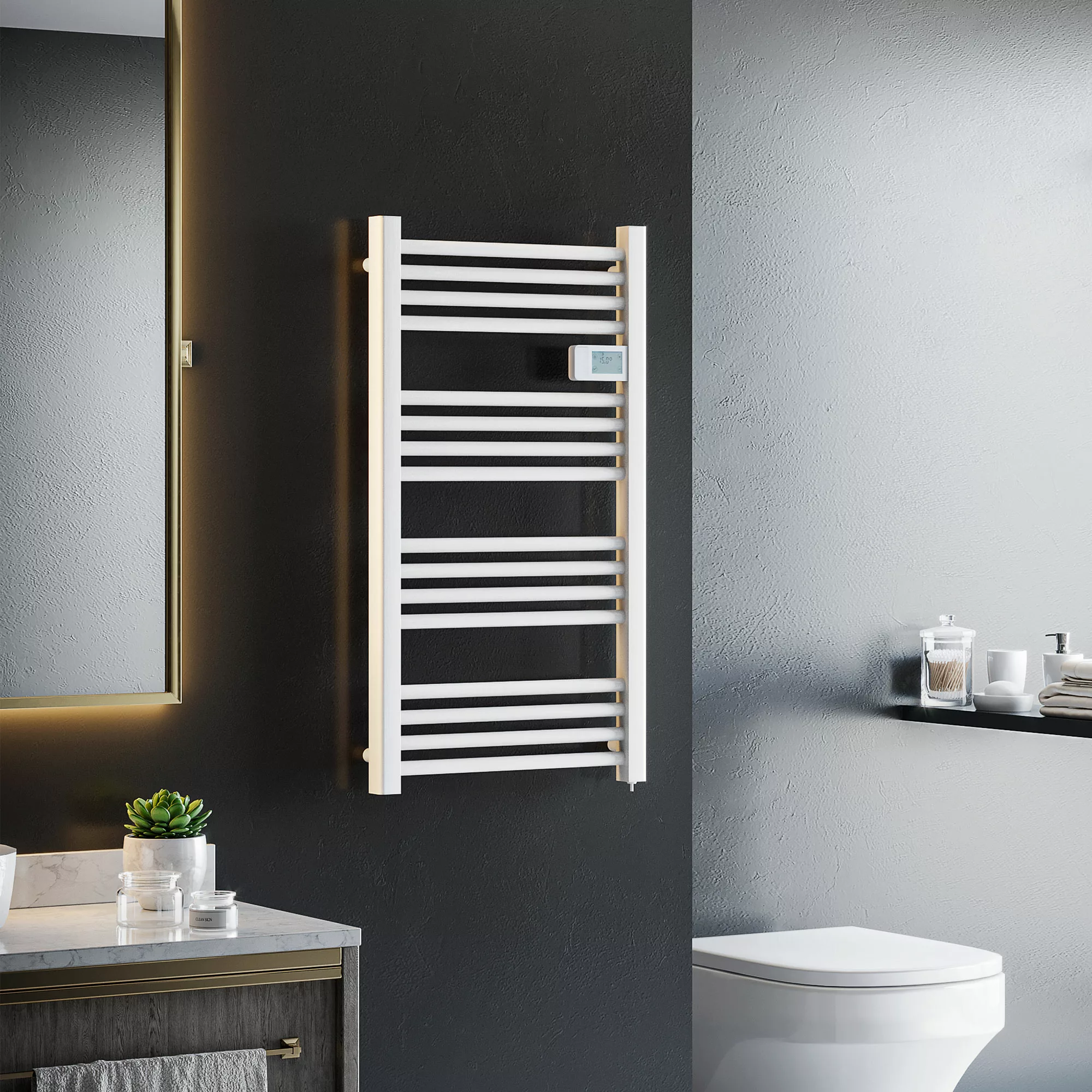 HOMCOM Handtuchheizkörper 540x960 mm Badheizkörper 16 Heizstäbe mit Überhit günstig online kaufen