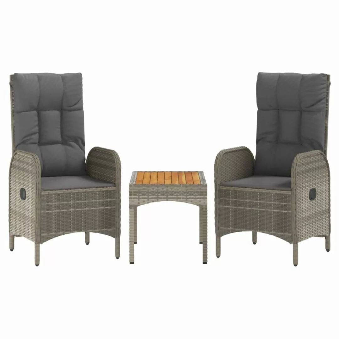 vidaXL Gartenlounge-Set 3-tlg. Garten-Lounge-Set mit Kissen günstig online kaufen
