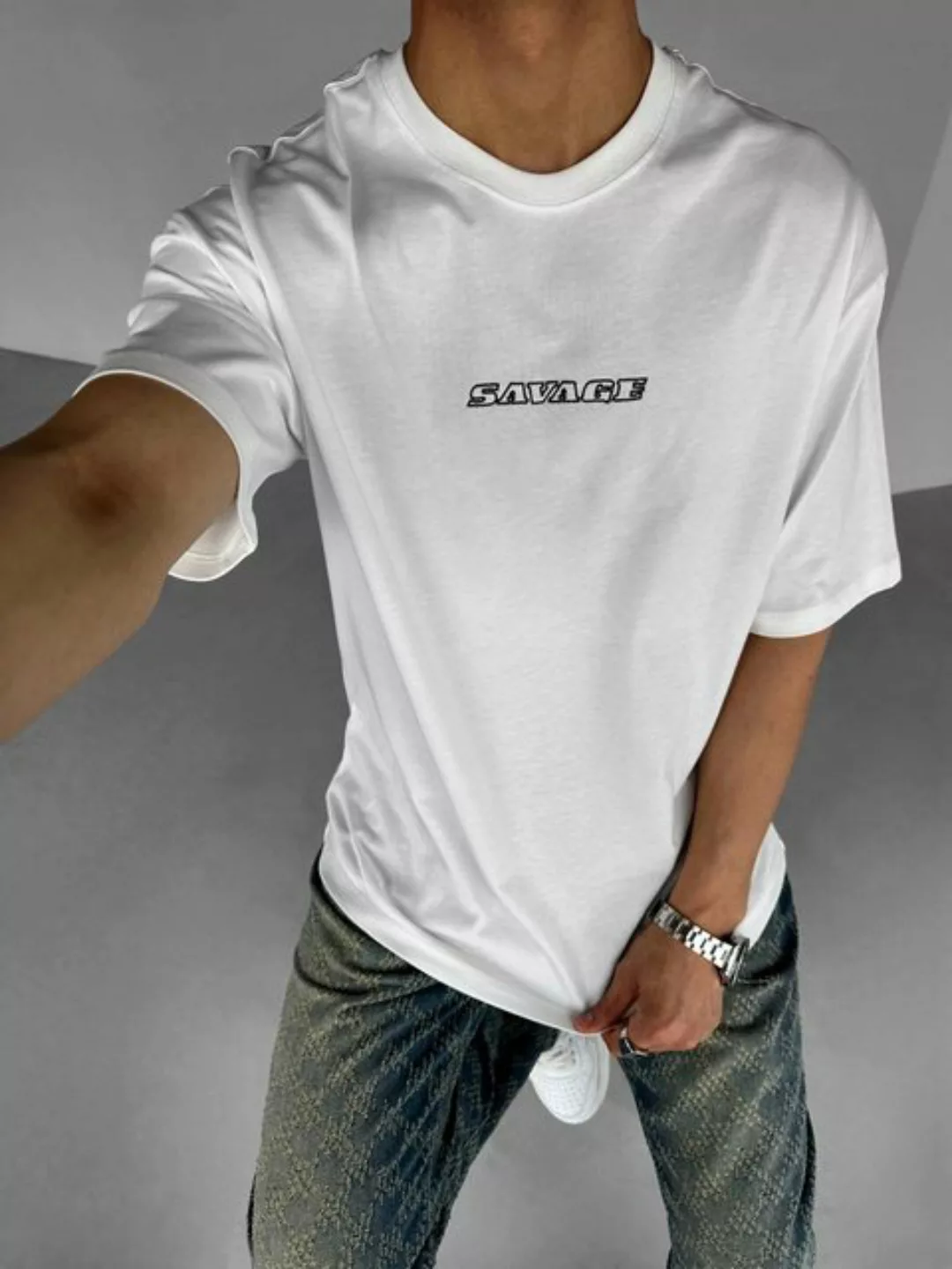 Abluka T-Shirt SAVAGE TIGER OVERSIZE T-SHIRT ECRU günstig online kaufen